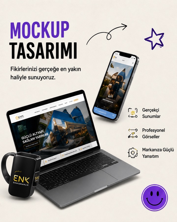 ENK Instagram gönderisi: Mockup tasarımı